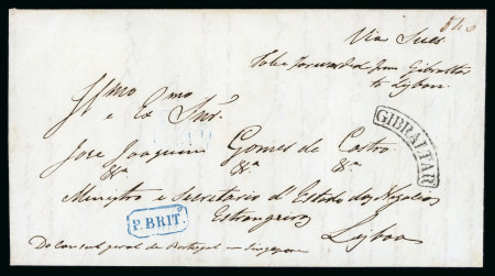 Stamp of Singapore 1844 (22.10) Entire to Portugal from the Portuguese Consul in Singapore rated '540' reis