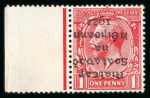 Stamp of Ireland » 1922 (Feb) Dollard Overprints (T1-T14) 1d scarlet, mint nh left sheet marginal single, with overprint shifted to the left and showing overprint inverted variety,