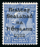 Stamp of Ireland » 1922 (Feb) Dollard Overprints (T1-T14) 2 1/2d bright blue, mint nh, showing overprint double,