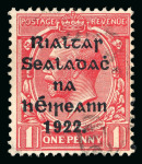 Stamp of Ireland » 1922 (Jul-Nov) Thom Overprints (T25-T41) 1d scarlet, used single, showing QNE for ONE variety