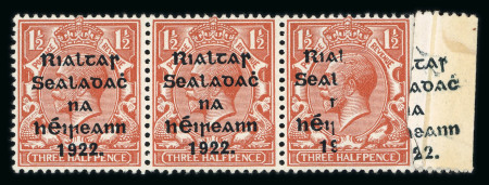 Stamp of Ireland » 1922 (Jul-Nov) Thom Overprints (T25-T41) 1 1/2d red-brown, mint right sheet marginal horizontal