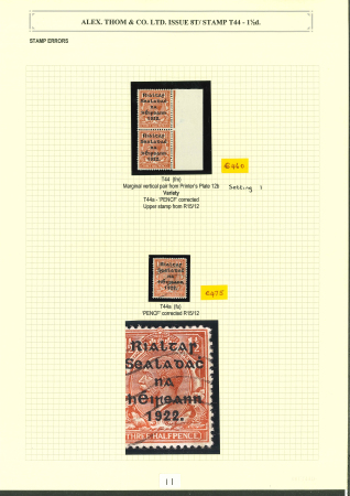 Stamp of Ireland » 1922 (Dec) Thom Overprints - Wide Setting (T42-T46) 1 1/2d red-brown, mint right sheet marginal vertical
