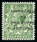 Stamp of Ireland » 1922 (Feb) Dollard Overprints (T1-T14) 1/2d green, mint single, showing overprint inverted