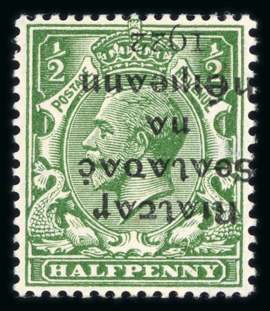 Stamp of Ireland » 1922 (Feb) Dollard Overprints (T1-T14) 1/2d green, mint single, showing overprint inverted