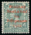 Stamp of Ireland » 1922 (Feb) Dollard Overprints (T1-T14) 4d grey-green with red ovpt, mint singles, showing
