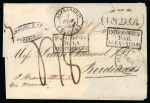 Stamp of India » Foreign Settlements in India » French Indian Settlements 1838 & 1861 pair of covers from Pondicherry, with 1838 (Oct) wrapper to France