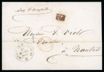 Stamp of India » Foreign Settlements in India » French Indian Settlements 1838 & 1861 pair of covers from Pondicherry, with 1838 (Oct) wrapper to France