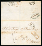 Stamp of Zanzibar » Pre-Post Office Period (Pre-1875) 1853 (Oct 28) wrapper with oval green "ZANZIBAR" datestamp of the French Consulate in Zanzibar on backflap