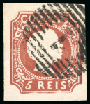 Stamp of Portugal 1855-56 Pedro V (straight hair) small used group incl. 5r (2)