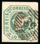Stamp of Portugal 1855-56 Maria II small used group incl. 5r and 50r