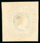 Stamp of Portugal 1855-56 Maria II 50r group of three, all four-margined
