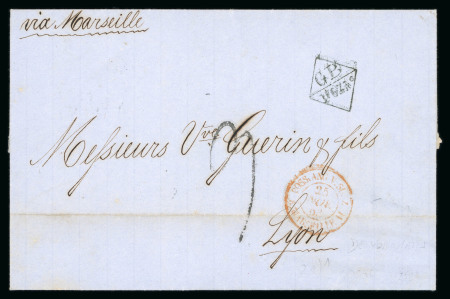 Stamp of Japan 1863 (Sept. 30) Entire letter from Yokohama to Lyon,