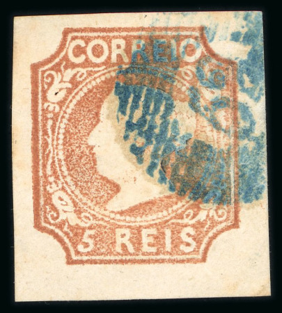 Stamp of Portugal 1853 Maria II 5r reddish brown, type I, used