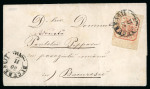Stamp of Romania » United Principalities 1862-1864 1862-64 6 Parale brick red, single on cover