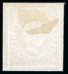 Stamp of Portugal 1866-67 Luis I, imperf. curved label, selection on 4 stockpages