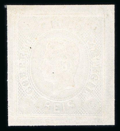 Stamp of Portugal 1866-67 Luis I, imperf. curved label, selection on 4 stockpages