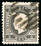 Stamp of Portugal 1870-76 Luis I, perf. straight label, selection on 13 stockpages with mint, used and 6 covers