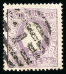 Stamp of Portugal 1867-70 Luis I, perf. curved label, selection on 2 stockpages