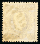 Stamp of Portugal 1867-70 Luis I, perf. curved label, selection on 2 stockpages