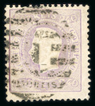 Stamp of Portugal 1867-70 Luis I, perf. curved label, selection on 2 stockpages