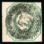 Stamp of Portugal 1853 Maria II 50r blue-green used, "53" circular cancel of Amarante