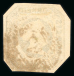 Stamp of Portugal 1853 Maria II 50r green used, cut-to-shape, used