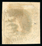 Stamp of Portugal 1853 Maria II 50r green used, fine to good margins, "108" circular cancel of Ponte de Barca