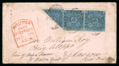 Stamp of Canada » Nova Scotia 1857 (Nov 16) Envelope from Maitland to Scotland with