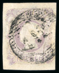 Stamp of Portugal 1853 Maria II 100r lilac used, fine to good margins, "112" circular cancel of Vizeu