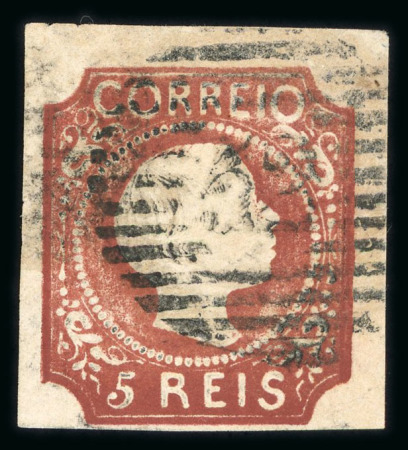 Stamp of Portugal 1855-56 Pedro V 5r, types I and II, two used stamps