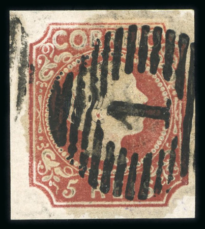 Stamp of Portugal 1855-56 Pedro V 5r, types IV and V, two used stamps