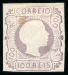 Stamp of Portugal 1855-56 Pedro V (straight hair) 100r, mint part o.g.