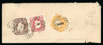 Stamp of Portugal 1862-64 Luis I 5r, 10r and 25r on reverse of 1862 envelope to England