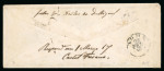 Stamp of Portugal 1862-64 Luis I 50r blue-green and 100r on 1867 envelope to Italy