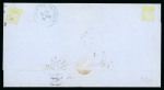 Stamp of Portugal 1866-67 Luis I imperf. curved label 100r, fine to good margins, in combination with 1867-70 50r perf. on cover to Brazil