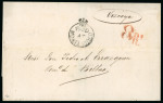 Stamp of Great Britain » British Post Offices Abroad » Crown Circle Handstamps Uruguay: 1857 (Dec 5) wrapper from Montevideo with
