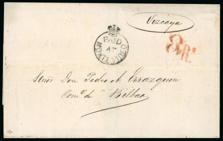 Stamp of Great Britain » British Post Offices Abroad » Crown Circle Handstamps Uruguay: 1857 (Dec 5) wrapper from Montevideo with