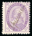 Stamp of Tonga 1886-88 1d and 2d, perf.12x11 1/2, with ms "Specimen"