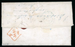 Stamp of Gibraltar 1846 (Jan 7) entire with engraved letterhead depicting the harbour in front of the Rock of Gibraltar