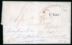 Stamp of Gibraltar 1846 (Jan 7) entire with engraved letterhead depicting the harbour in front of the Rock of Gibraltar