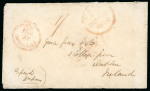 Stamp of Bahamas 1852 (Jan 12) envelope to Ireland with "PAID / AT / BAHAMAS" crown circle ds in red