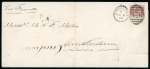 Stamp of Gibraltar 1879 (Jun 6) printed matter wrapper to the Netherlands with 1870 1/2d pl.14 tied by "A26" duplex