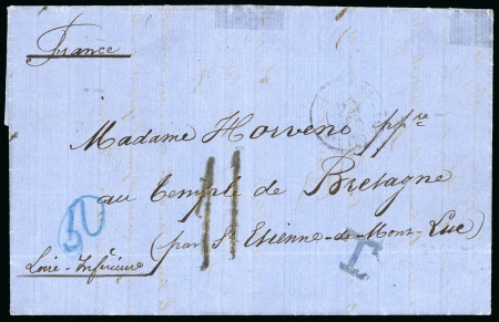 Stamp of Nigerias » Niger Coast Protectorate 1876 (Jul 12) entire letter from a French explorer datedlined "Opobo", sent to France unpaid