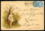 Stamp of India » 1855-1946 De La Rue and later Crown Colony Issues 1880s printed envelope depicting a boy in the woods sent to Switzerland