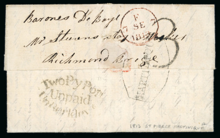 Stamp of Great Britain » British Post Offices Abroad Martinique: 1813 entire dateline "St. Pierre M/que"