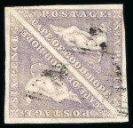 Stamp of South Africa » Cape of Good Hope 1855-63 6d pale rose-lilac pair, fine to large margins, used