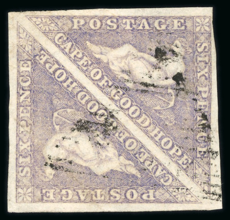 Stamp of South Africa » Cape of Good Hope 1855-63 6d pale rose-lilac pair, fine to large margins, used