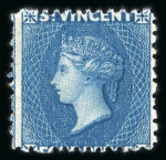 Stamp of St. Vincent 1862-68 no wmk 4d blue perf.11 to 12 1/2, two mint examples