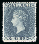 Stamp of St. Vincent 1862-68 no wmk 1s slate-grey perf.14-16, mint h.r.