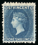 Stamp of St. Vincent 1869 Colour Change 1s indigo, mint h.r.
